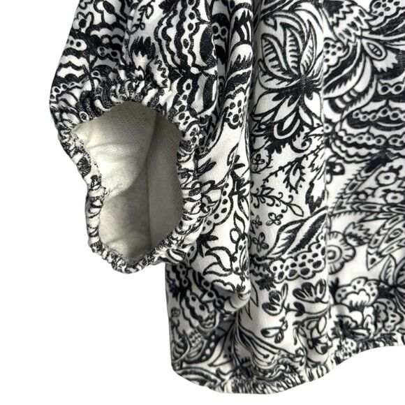 Anthropologie Pullover Top Women XL Samia Dolman Puff Sleeve French Terry Floral - Picture 4 of 8